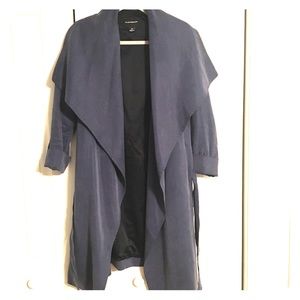 Women's Blue Gray Trench Coat Club Monaco